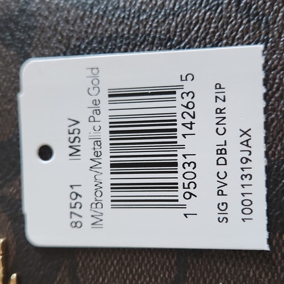 NWT Coach Brown Signature Leather with Pale Gold Double Corner Zip Wallet π€π€ - Picture 16 of 16